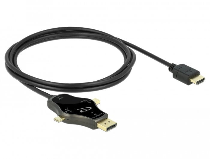 Delock 3 In 1 Cable Usb-C -> Displayport / Mini Displayport / Hdmi Negro