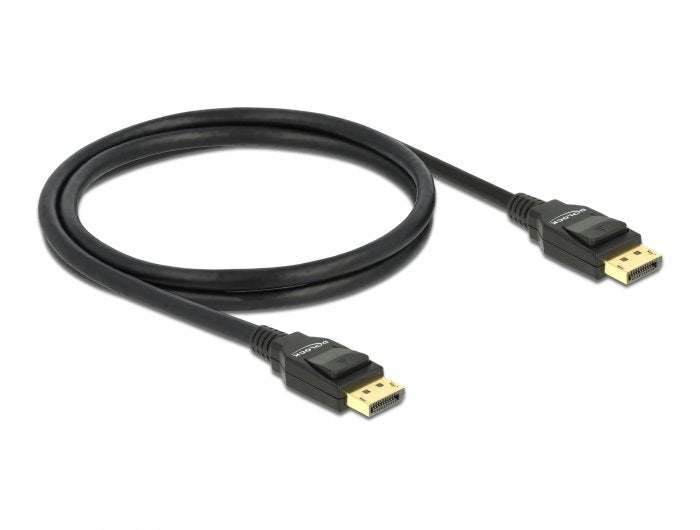 Delock Cable Displayport 1m M-M Gold Negro