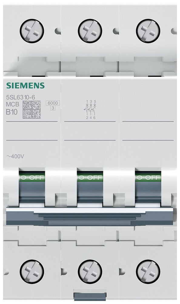 Siemens Automat B 10a 5sl63106 400v 6ka 3p