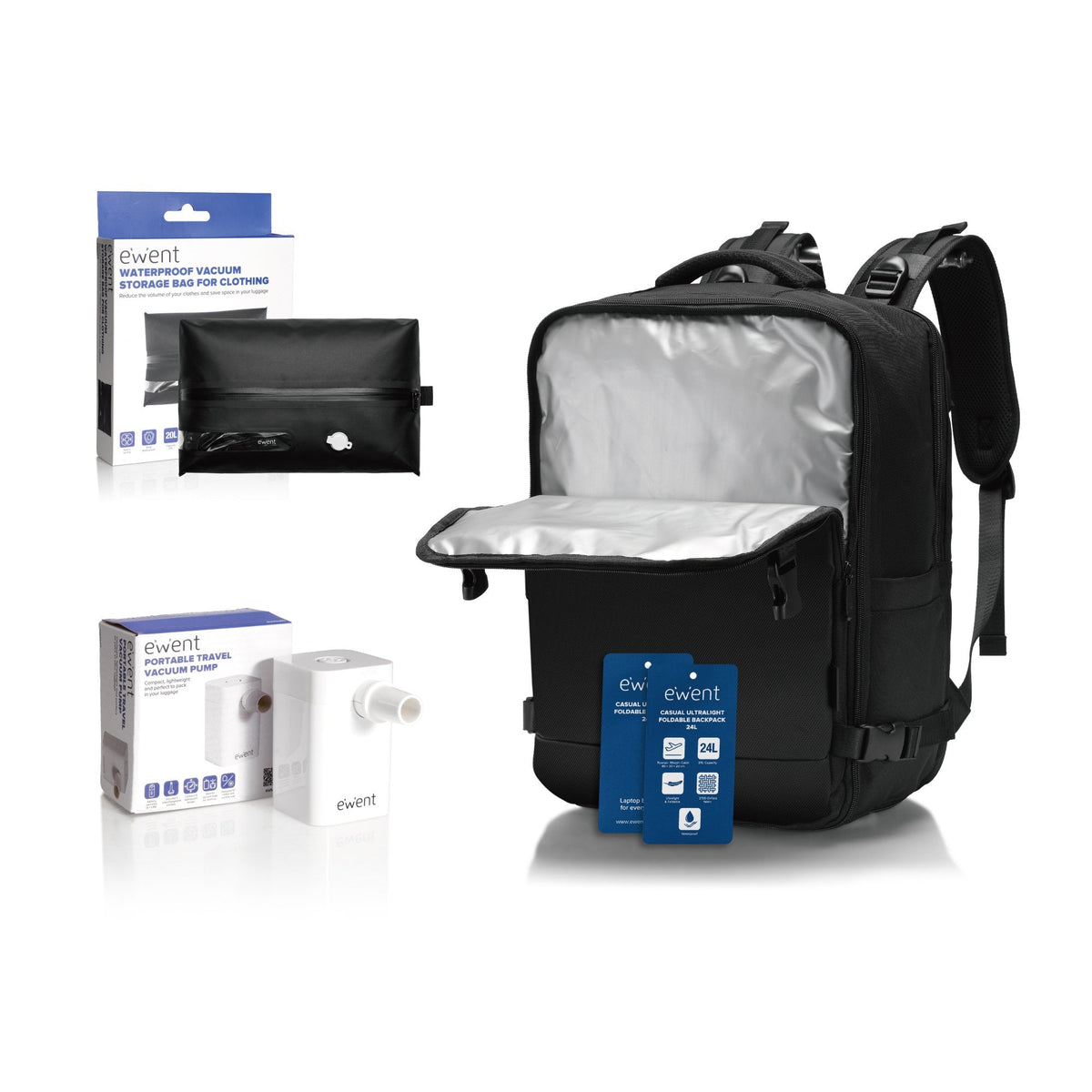 Mochila Viaje Ewent Imperm. 24lcarga Usb-A/C 16.1"