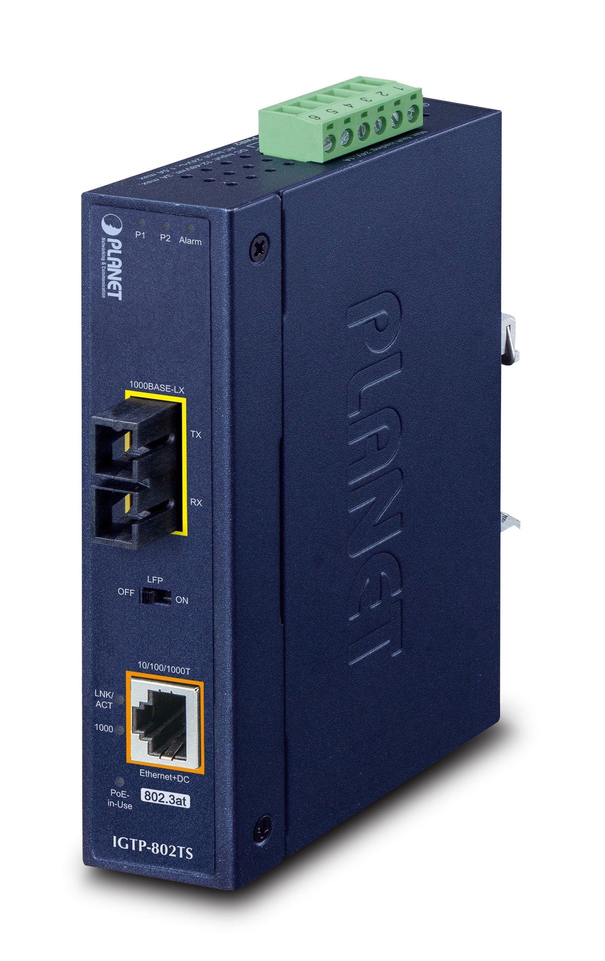 Planet Ip30 Industrial 10/100/1000bas Convertidor De Medio 1000 Mbit/S Azul