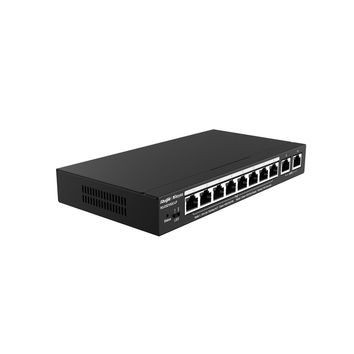 Reyee 10-Port Gigabit Smart Poe Switch, 8 Poe/Poe+ Ports With 2 Gigabit Rj45 Uplink Ports, 70w Poe
