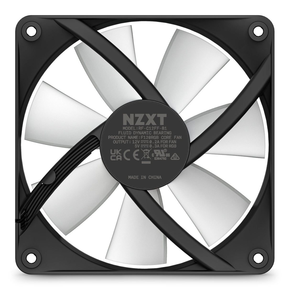 Ventilador  Nzxt 120mm Hub-Mounted Led Fan Single Black Rf-C12sf-B1 Retail
