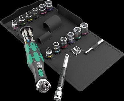 Wera 8009 Zyklop  4 Juego De Trinquete Métrico / Imperial