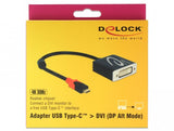 EAN 4043619612130 - DeLOCK 61213 adaptador de cable de vídeo 0,2 m USB Tipo C DVI Negro imagen 1