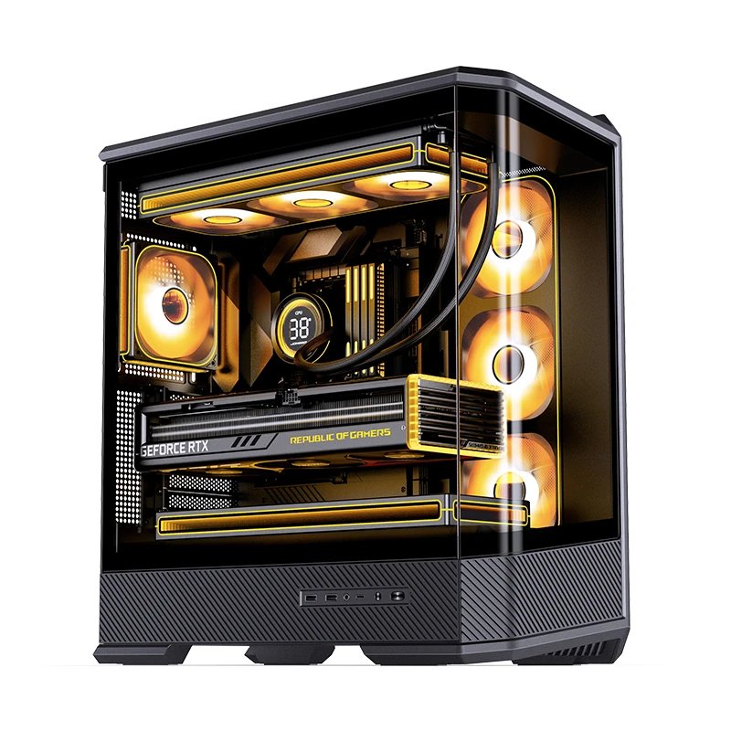 Jonsbo D400 Pc-Gehäuse, Midi Tower, Atx, Tempered Glass - Schwarz