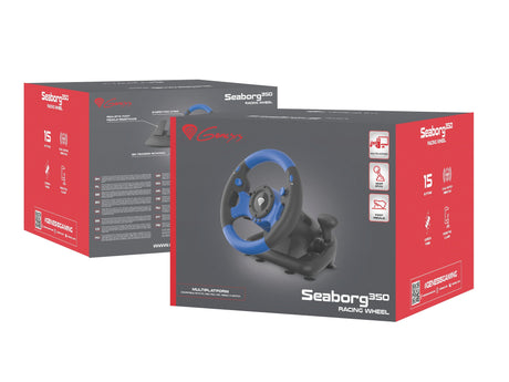 EAN 5901969425376 - GENESIS Seaborg 350 Negro, Azul USB Volante + Pedales Nintendo Switch, PC, PlayStation 4, Playstation 3,  imagen 9