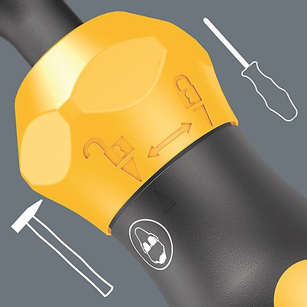 Atornillador Wera 921 Kraftform Plus Negro Amarillo, 1/4" 05018100001