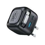 Havit Uc250 A-Eu - Cargador De Viaje Gan Con Cable Extensible (Negro)
