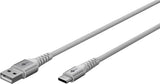 Cable Goobay Textil Supersoft Usb 2.0, Conector Usb-A > Conector Usb-C Blanco, 2 Metros 74531