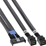 Cable Mcio X8 Macho A 2x Minisas-Hd Sff-8643  1 Metro Inline