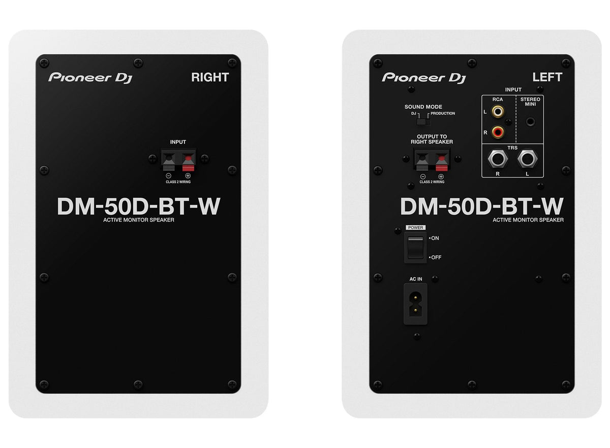 Pioneer Dm-50d-Bt-W Aktiver Monitor-Lautsprecher 3.4 Zoll 25 W 1 Paar De 2 Vías Blanco Inalámbrico Y Alámbrico 50 W