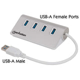 EAN 0766623163767 - Manhattan 163767 hub de interfaz USB 3.2 Gen 1 (3.1 Gen 1) Type-A 5000 Mbit/s Aluminio, Blanco imagen 1