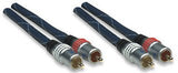 Cable  4,80m  2xrca M 2xrca M Doble Blindaje Nylon Azul
