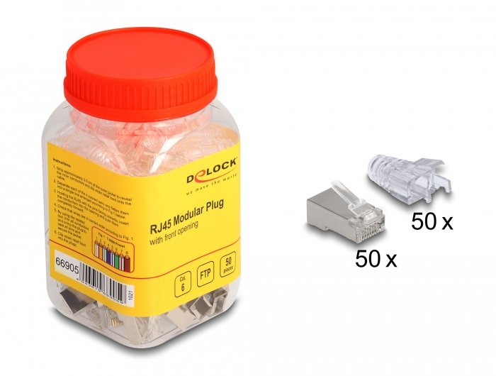 EAN 4043619669059 - DeLOCK 66905 conector RJ-45 Metálico, Transparente imagen 2