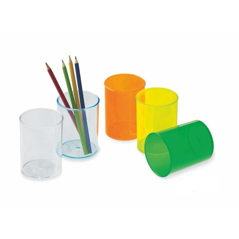 Faibo Cubilete Portalápices Plástico Transparente Cristal