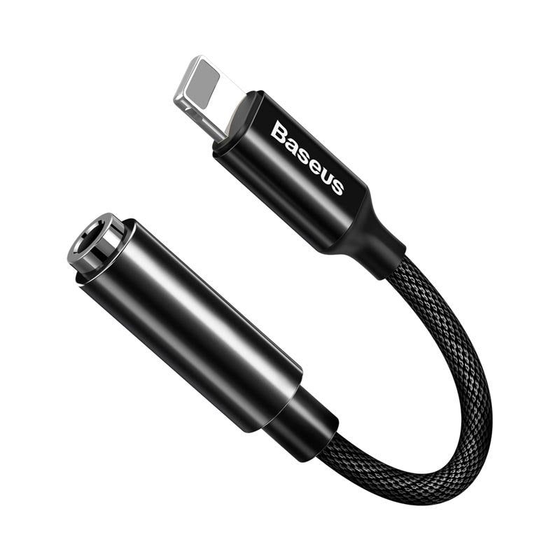 Cable Adaptador Lightning Audio De 3,5 Mm 10cm Negro