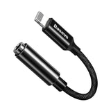 Cable Adaptador Lightning Audio De 3,5 Mm 10cm Negro