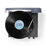 Nedis Tocadiscos 33  45  78 Rpm  18 W Conversión A Mp3  Abs  Mdf  Marrón