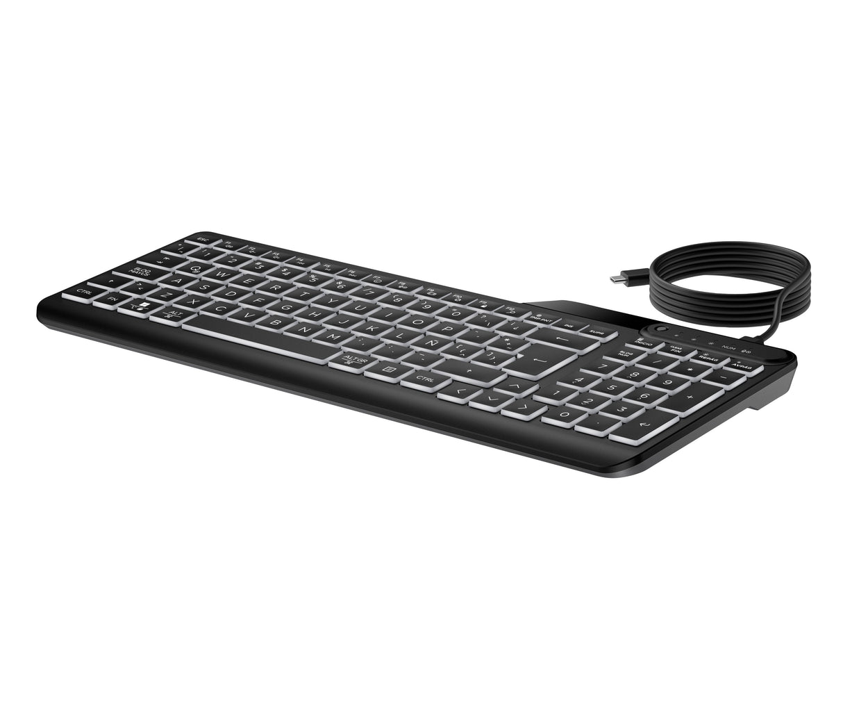 Teclado Con Cable Retroiluminado Hp 400, Teclado Negro, Aleman, Émbolo 7n7c0aa#Abd