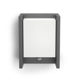 Aplique Exterior Philips Arbour 6w Sensor Movimiento 600lm 4000k Impermeable Ip44 Aluminio Antracita