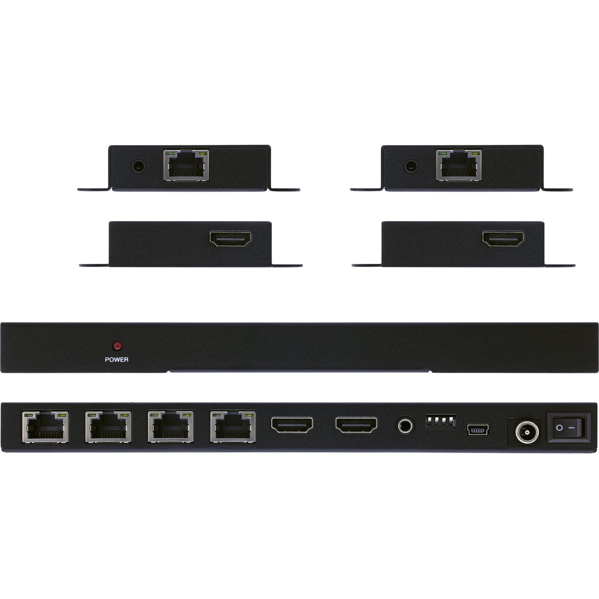 Video Splitter/Extender,1x4, Cat.6, Hdmi 4k/30hz, Kit Con 4 Receptores Inline