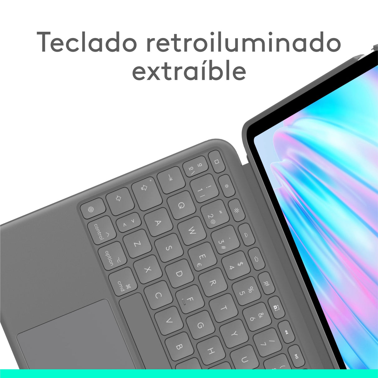 Logitech Combo Touch Caja De Teclado Y Folio Con Panel Táctil Luz Trasera Apple Smart Connector Qwerty Español Gris Oxford