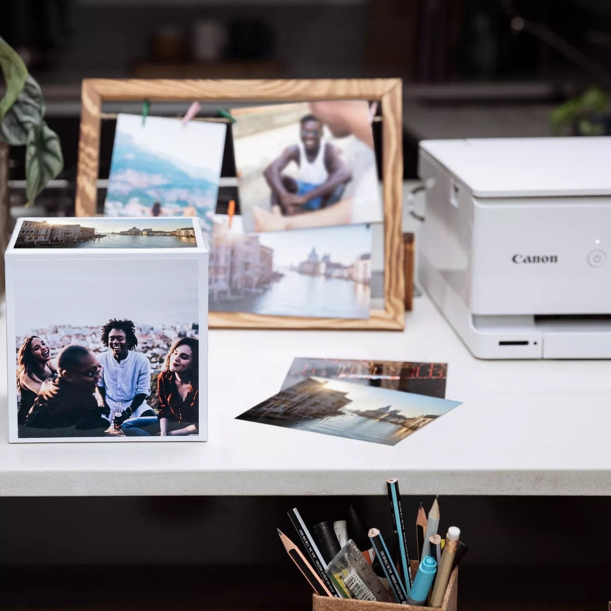 Canon Pp-201 13x13 Cm Photo Cube Creative Pack White Blue 40 Sh.