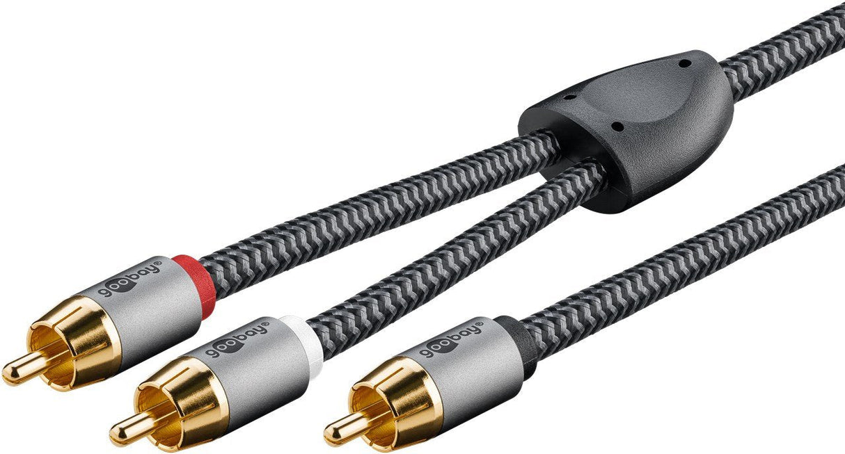 Cable  3,0m 1xrca M A 2xrca Macho Subwoofer Flexiplus Nylon Goobay