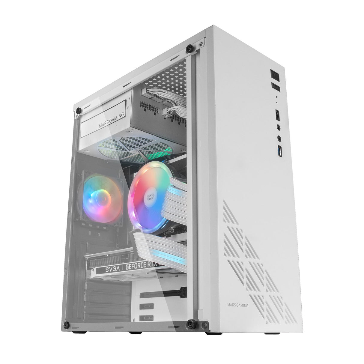 Caja Gaming Semitorre Mars Gaming Mc100 Blanca