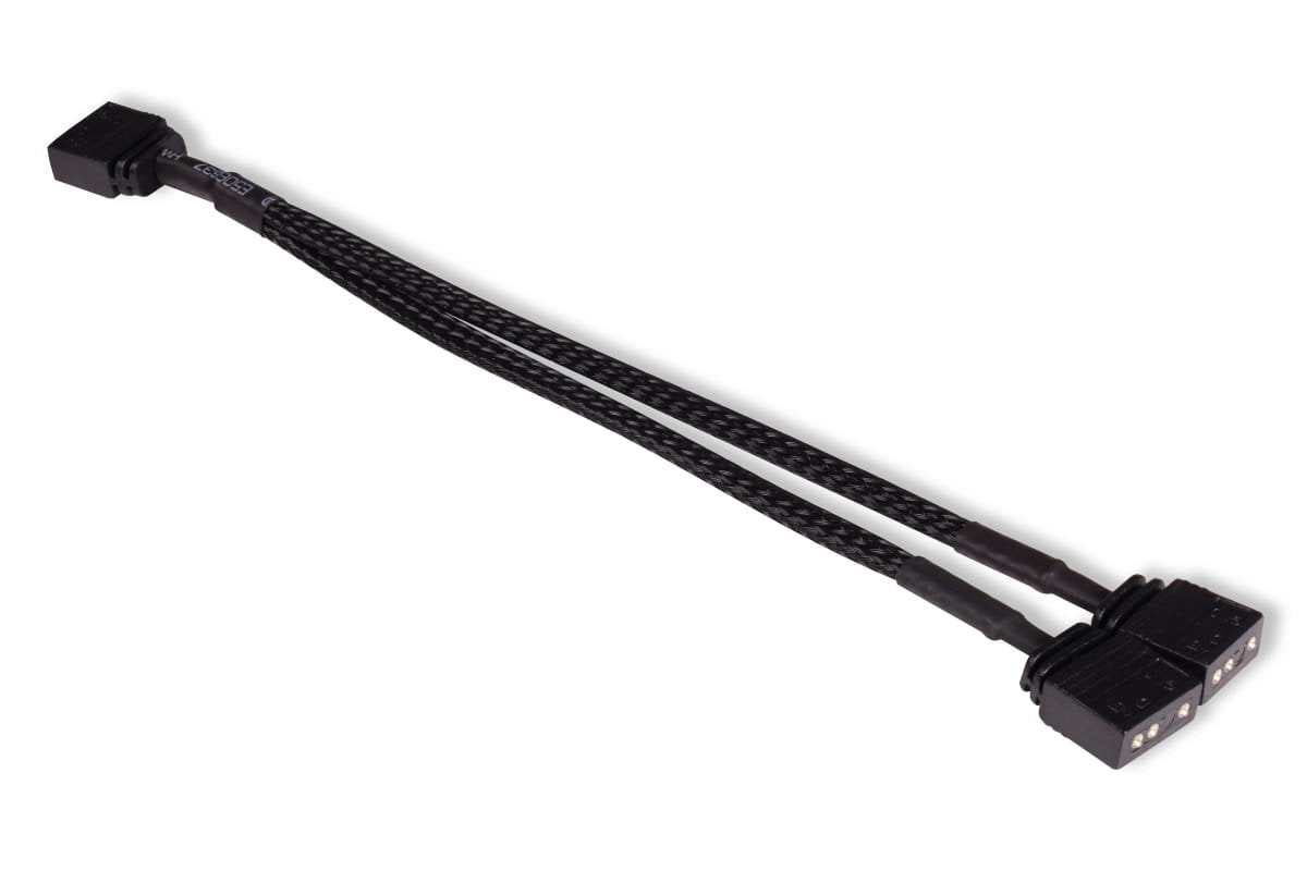 Alphacool Y Cable Splinter Argb 3 Pines En 2x 3 Pines, 15 Cm De Negro, Incluido El Conector 18704