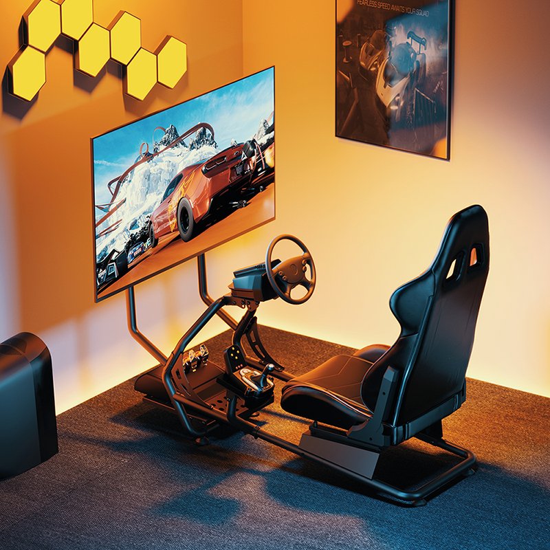 Racing Simulator Cockpit With Monitor Mount
