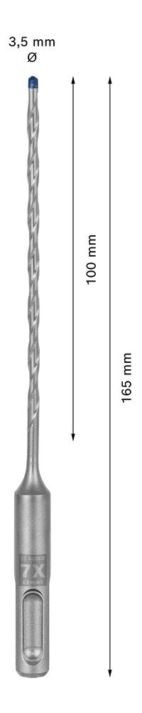 Broca Bosch Professional Expert  Sds-Plus-7x, Ø 3,5 Mm, Longitud Útil 100 Mm 2608900056
