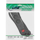 Inline Regleta 3 Tomas Con Protección 3x Tipo F Con Interruptor Negro 1.5m