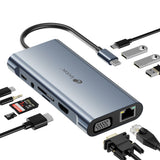 Leotec Docking Station 11-1 1usb-C Pd100 3usb3.0 1usb-C 1 Hdmi 1vga 1tjsd Mcsd