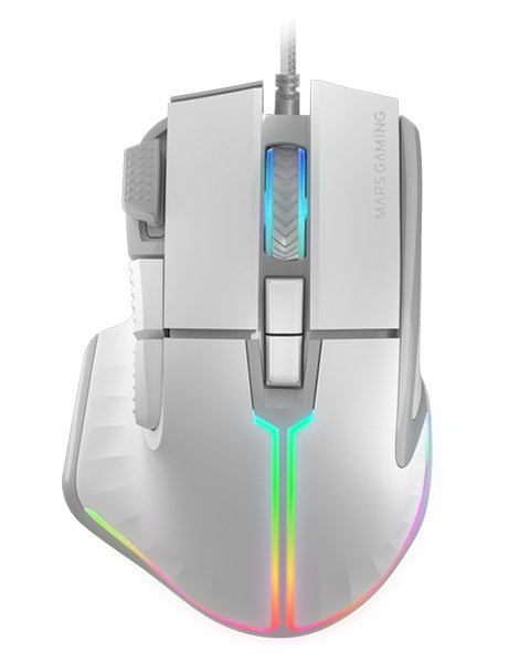 Ratón Gaming Mars Gaming Mm-Xt Hasta 12800dpi Blanco