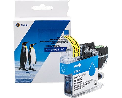 G&G Cartucho De Tinta Compatible Con Brother Lc-3217c Cyan