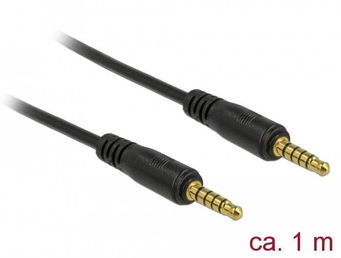 Cable De Jack Delock 3.5 Mm 5pin (Enchufe)> 3.5 Mm 5pin (Enchufe) Negro, 1 Metro 85696