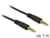 Cable De Jack Delock 3.5 Mm 5pin (Enchufe)> 3.5 Mm 5pin (Enchufe) Negro, 1 Metro 85696