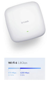 D-Link Wlan Ap Ax1800 Nuclias    Poe B/G/N/Ac/Ax Dualband Poe