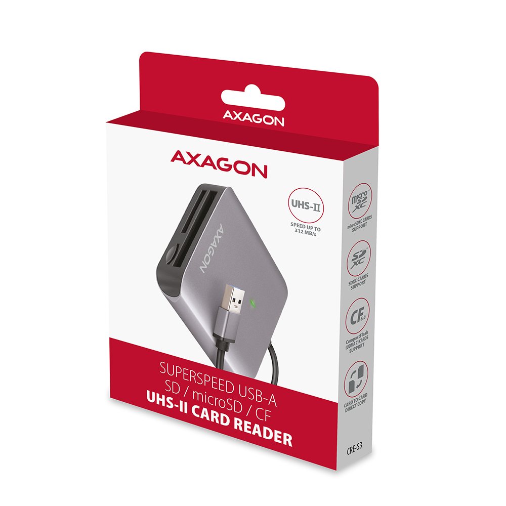Lector De Tarjetas Externo Axagon Cre-S3 Externo Usb-A 3.2