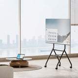 Aisens Soporte De Suelo Eco Con Rueda, 1 Bandeja Para Pantalla Interactiva/Tv 80kg De 37-86, Negro