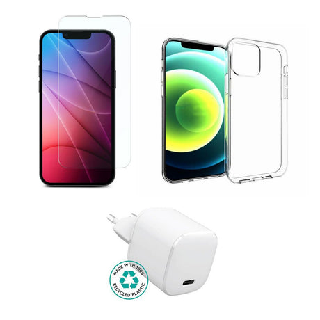 EAN 5715063211960 - eSTUFF ES-KIT-IPH13PRO cargador de dispositivo móvil Teléfono móvil Transparente, Blanco Corriente altern imagen 1