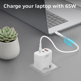 Cargador Usb-C/Usb-A De 65 W Y 3 Puertos Con Power Delivery Pps, Quickcharge Y Ganfast