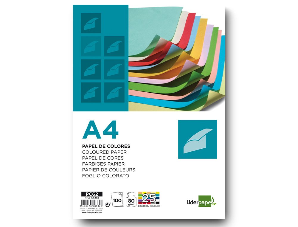 EAN 8423473503328 - Liderpapel PC62 papel decorativo Bloc de hojas de papel para bellas artes 100 hojas imagen 1