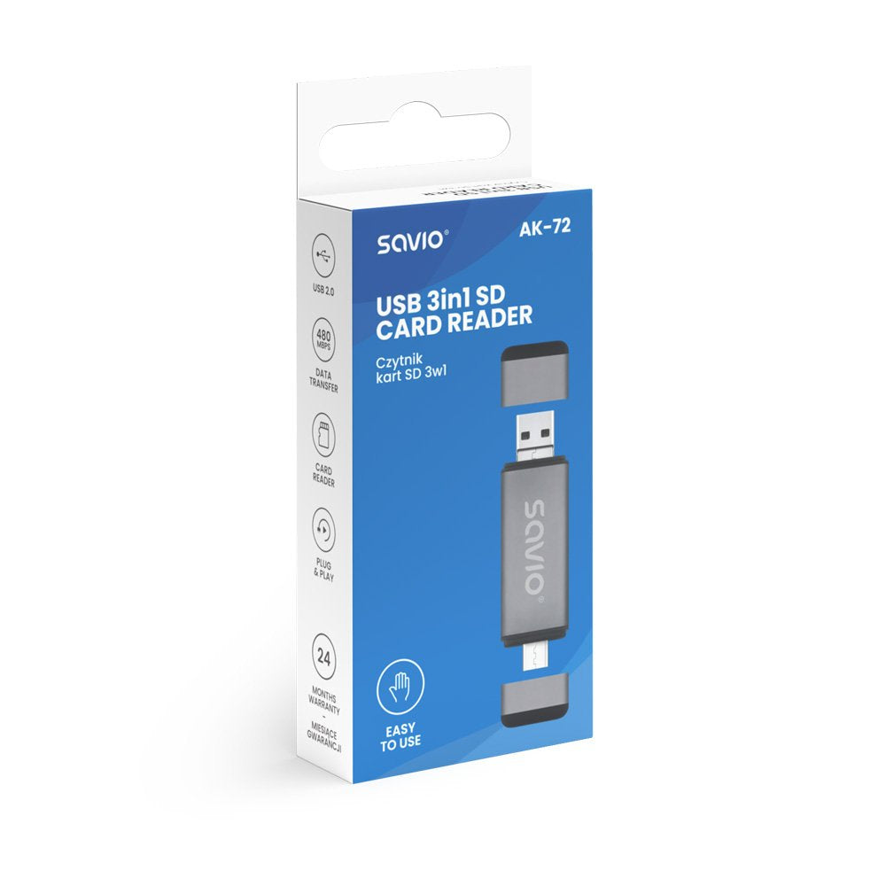 Card Reader 3in1 Ak-72  Savio