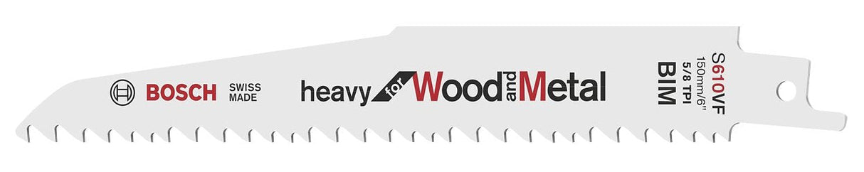 Bosch Hojas De Sierra De Sable S 610 Vf Heavy Para Madera Y Metal, Hoja De Sierra 2608657608