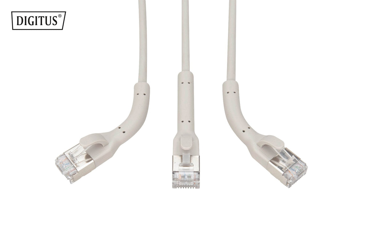 Cable De Conexión En Ángulo Cat 6a F-Ftp, Ku,Tpe-Lszh Awg 32/7, Longitud 0,5 M, Gris, 10 Unidades.