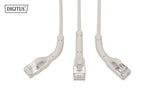 Cable De Conexión En Ángulo Cat 6a F-Ftp, Ku,Tpe-Lszh Awg 32/7, Longitud 0,5 M, Gris, 10 Unidades.