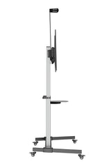 Manhattan 462563 Tv-Wagen 60-100" 80kg Vesa 1000x600 Neigbar Kamera- Av-Ablage Rollen Silver Black